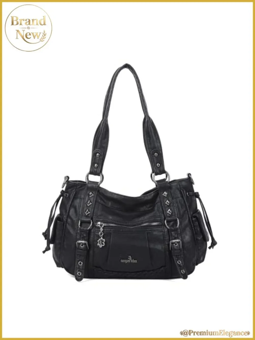 Vegan Leather Multi Pocket Retro Hobo Handbag Satchel Tote for Women